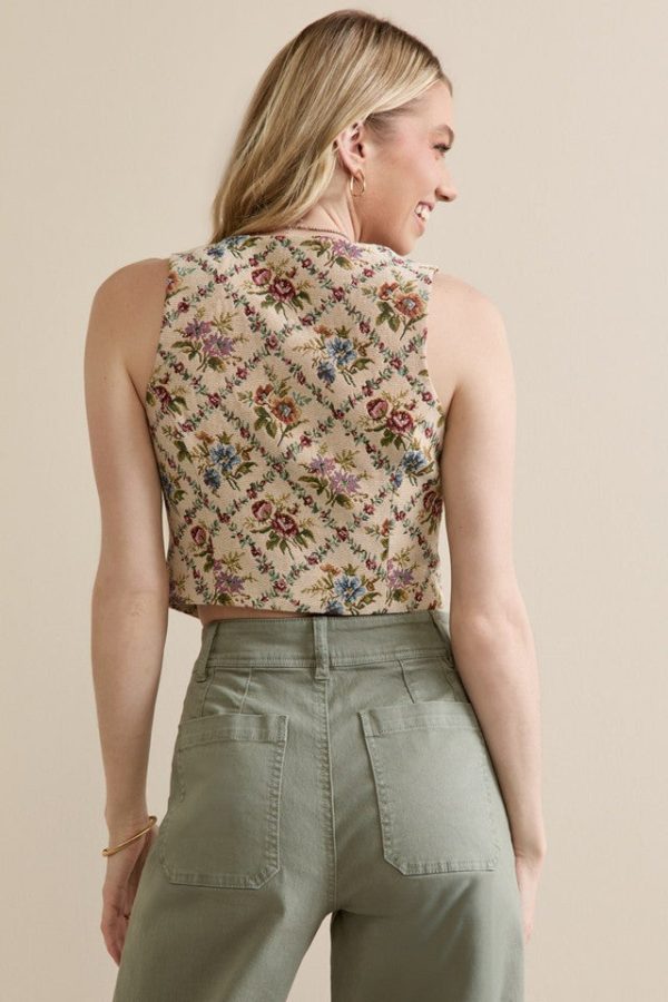 Ella Front Tie Floral Vest - Image 3