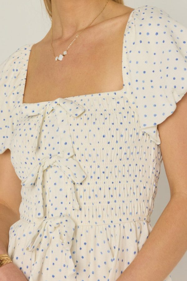 Sophie Bow Front Smock Tiered Midi Dress - Image 4
